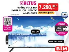 ALTUS AL40-6023 40 İNÇ FULL HD UYDU ALICILI LED TV/TELEVİZYON